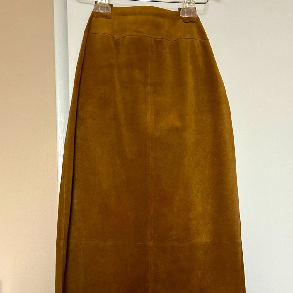 Kate Hill Brown suede column skirt size 4P